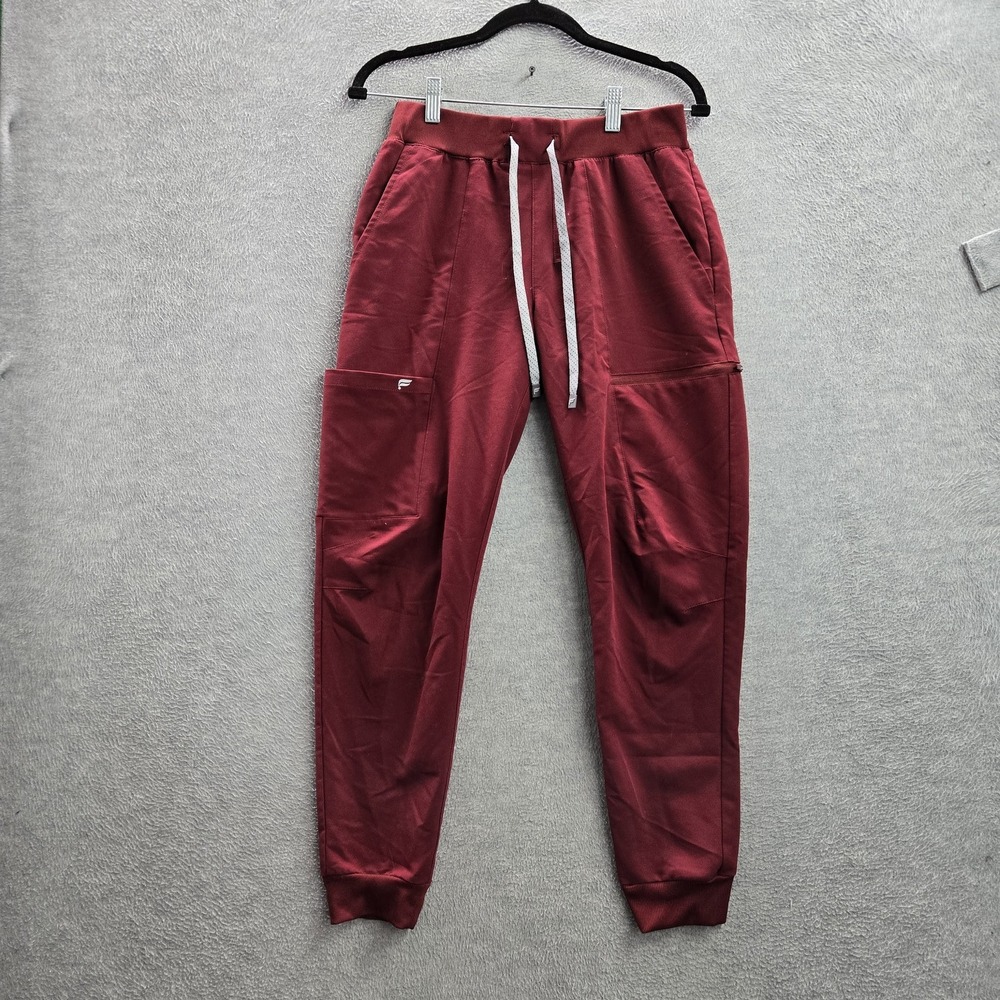 Fabletics Women Scrub Pants S Burgundy On Call Jogger Cargo